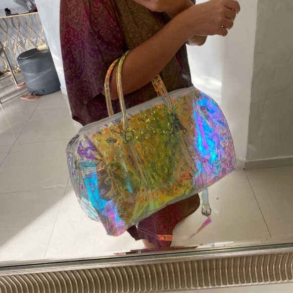 Holographic Women Handbag Transparent Travel Bag - Picture 11 of 16